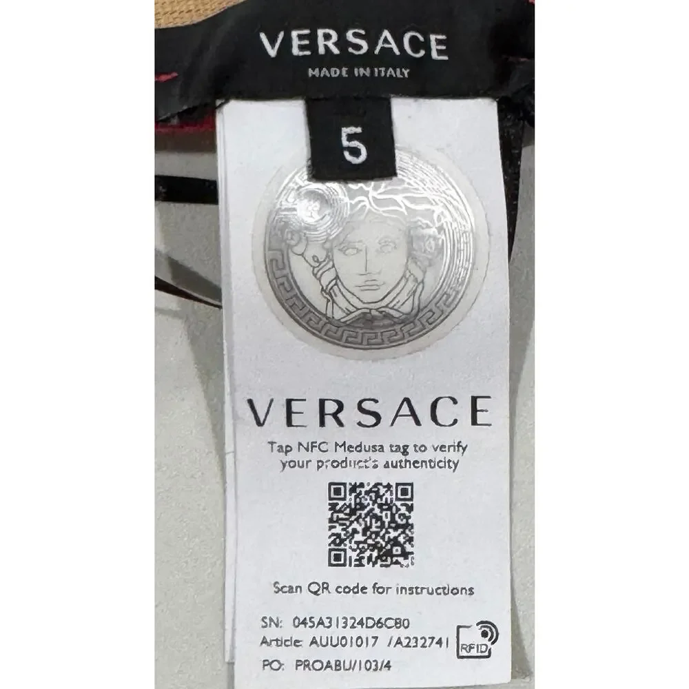 VERSACE Greca Border Medusa Logo Jockstrap Underwear Red Black Size 5/Large NWT